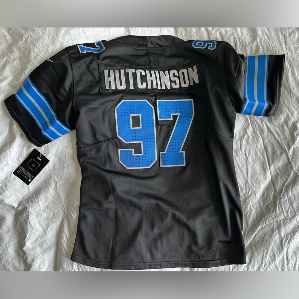 NWT Detroit Lions Hutchinson Women's Black Jersey Sz Large